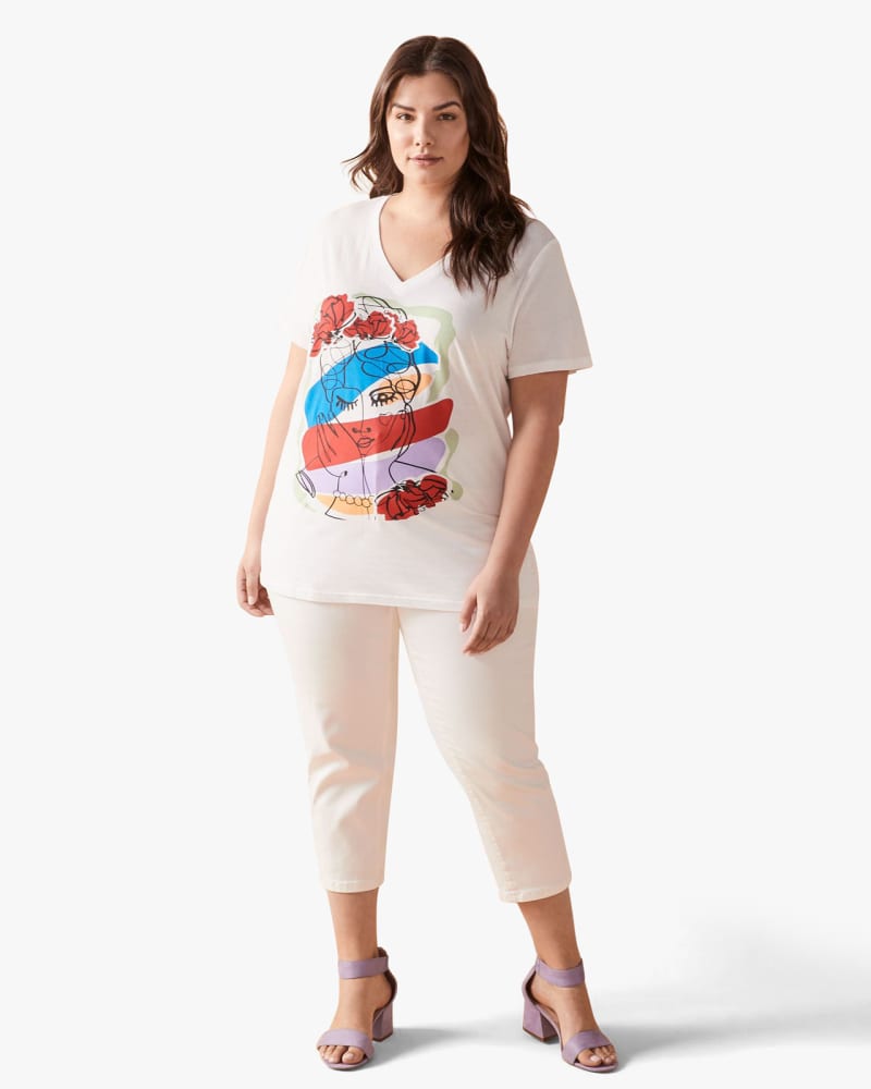 Plus size model wearing Claire V-Neck Tee by In Every Story | Dia&Co | dia_product_style_image_id:129926